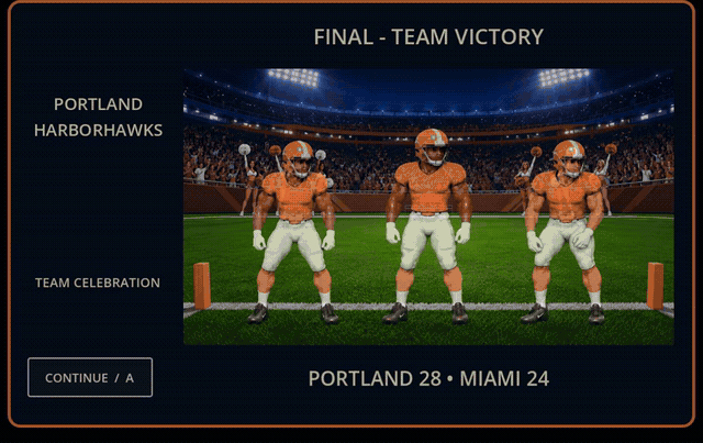 Pocket Dynasty animated team victory celebration